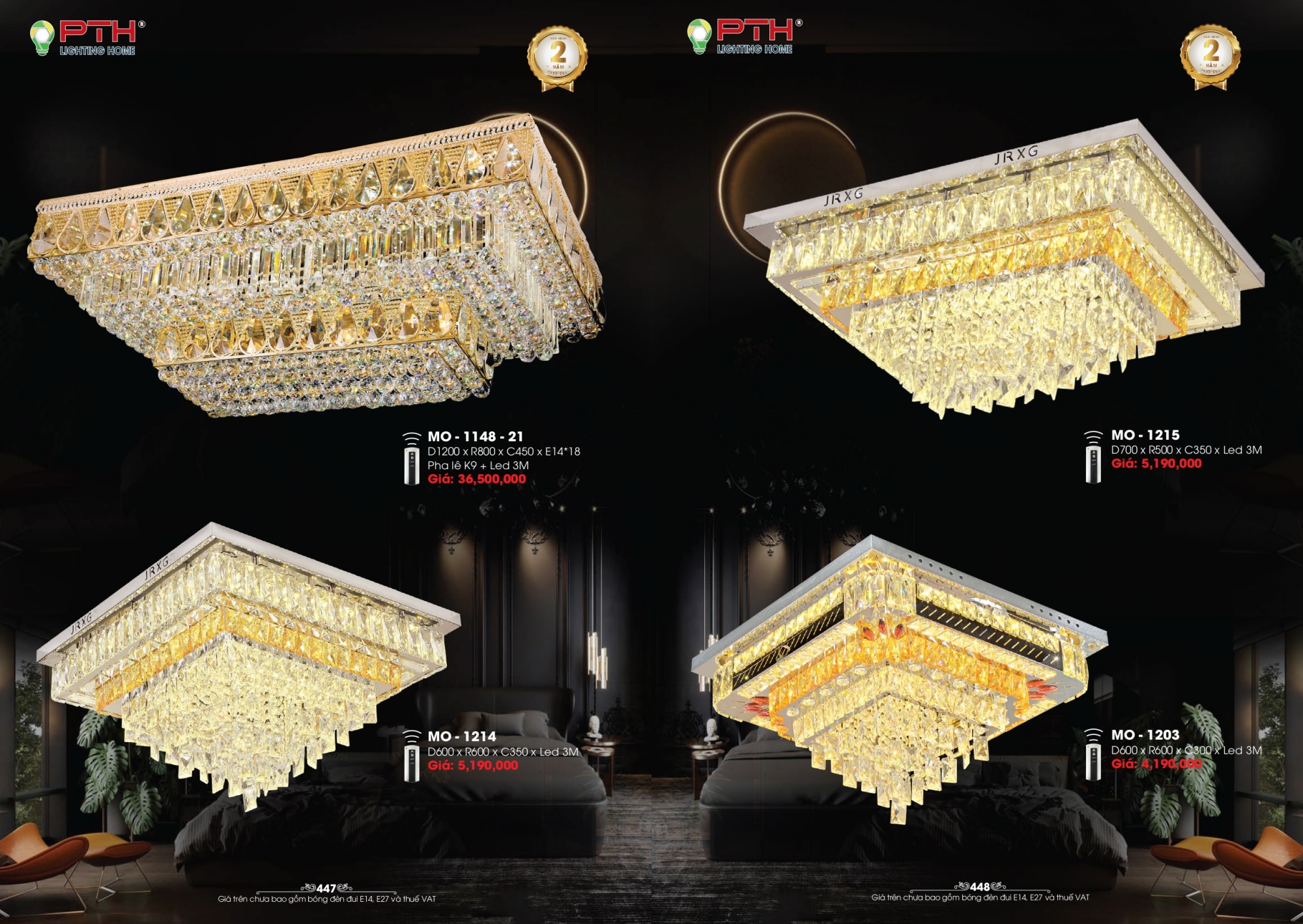 Bảng giá đèn trang trí PTH Lighting Home 2026